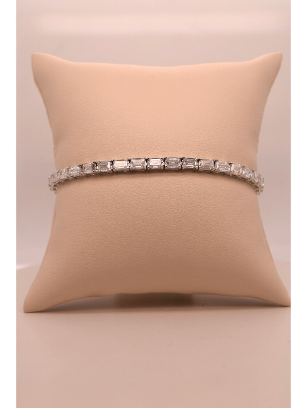 14K WHITE GOLD TENNIS BRACELET LAB 7.97 TCW